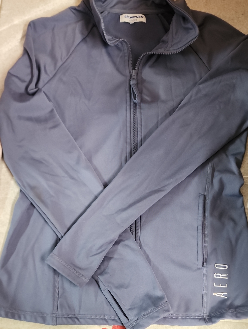 Aeropostale Womens Slate Blue Zip-Up Performance Jacket